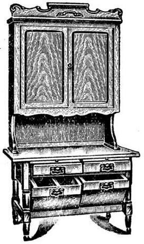 Image of Sears 1902 Blind Door Top Kitchen Cabinet