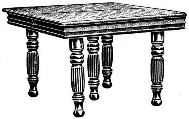 Image of Sears 1902 Five Leg Oak Extension Table