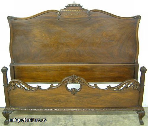 Antique Burl Walnut Bed