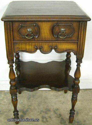 Antique Burl Walnut Nightstand