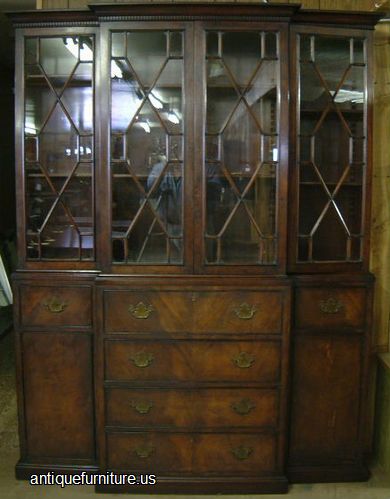 Antique Beacon Hill Flame Mahogany Breakfront
