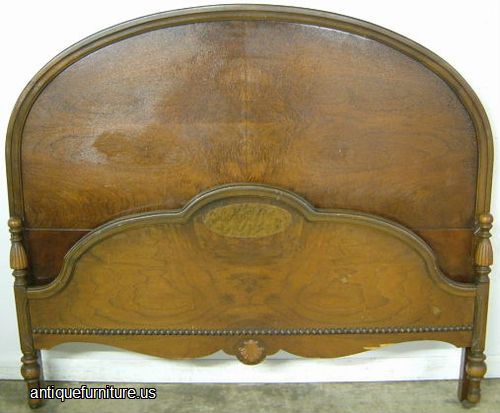 Antique Burl Walnut Bed