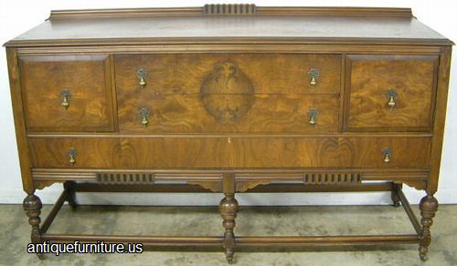 Antique Burl Walnut Sideboard
