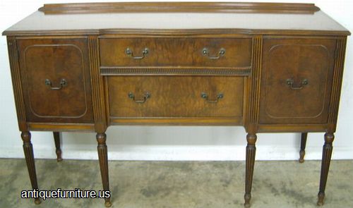 Antique Burl Walnut Sideboard
