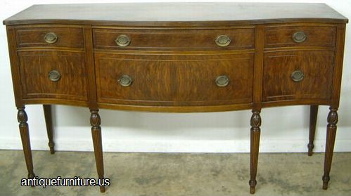 Antique Burl Walnut Sideboard