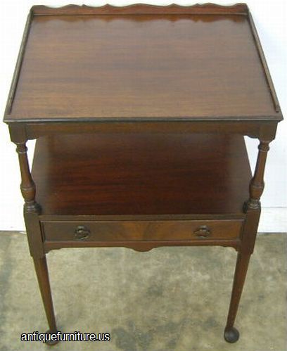 Antique Flame Mahogany Lamp Table