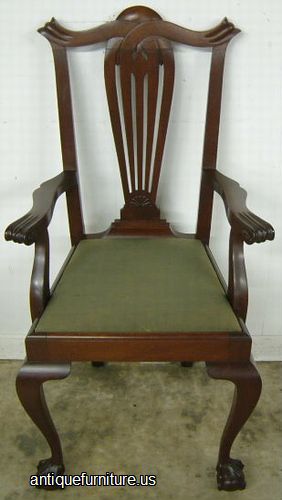 Antique Mahogany Ball Claw Chair