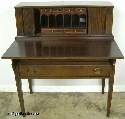 Antique Mahogany Tambor Desk