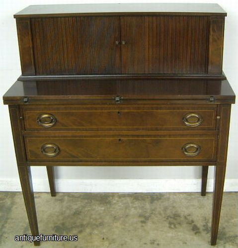 Antique Mahogany Tambor Desk