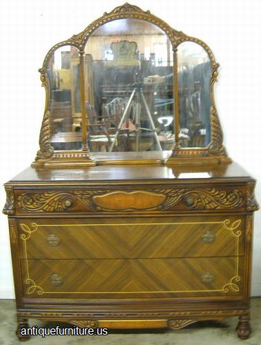 Antique Ornate Walnut Chest