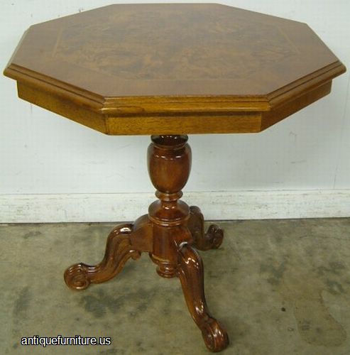 Antique Burl Walnut Lamp Table