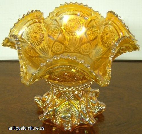 Antique Carnival Glass Punch Bowl