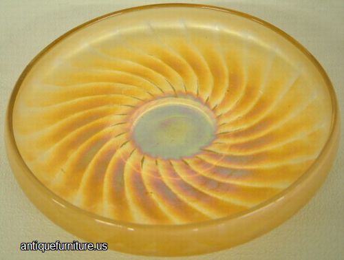 Antique Carnival Glass Swirl Bowl