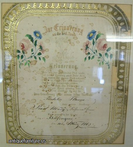 Antique Fraktur 1863