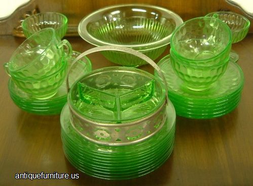 Antique Green Depression Glass