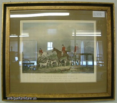 Antique Hand Colored The Old Berkshire Hunt Print