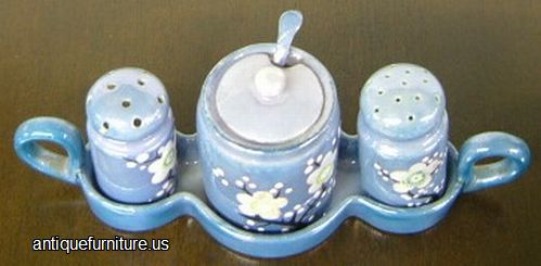 Antique Made In Japan Salt Pepper Sugar Set