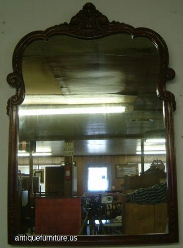 Antique Ornate Mahogany Mirror