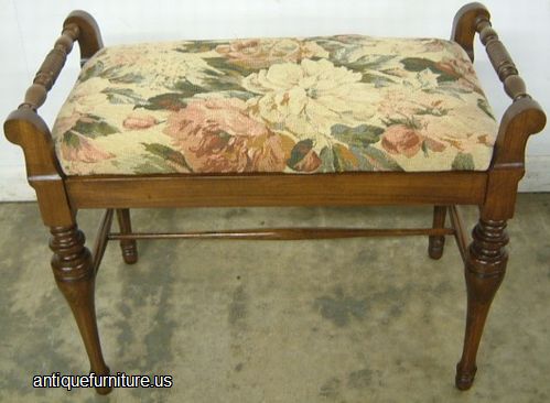 Antique Walnut Vanity Bench