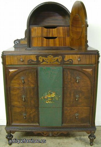 Antique Star Burl Walnut Chest