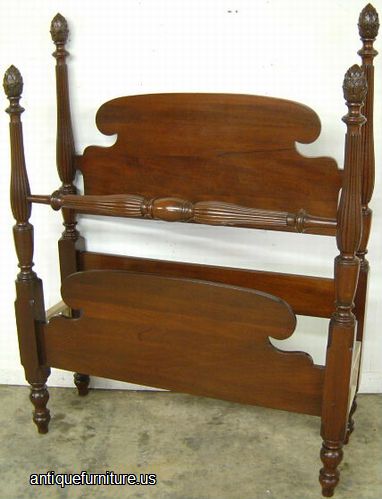 Antique Mahogany Twin Poster Bed