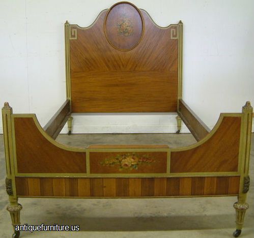 Antique Paint Decorated Bed