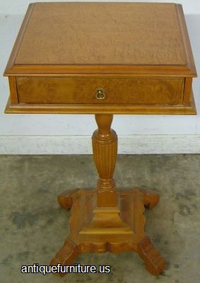Antique Birdseye Maple Lamp Table