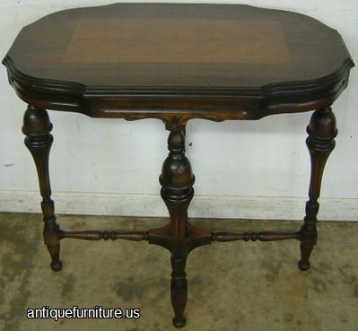 Antique Inlaid Walnut Radio Table
