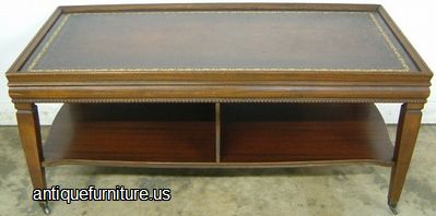 Antique Mahogany Leather Top Coffee Table