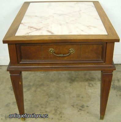 Antique Mahogany Marble Top Lamp Table
