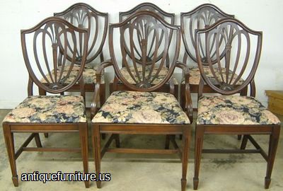 Antique Mahogany Shieldback Dining Chairs