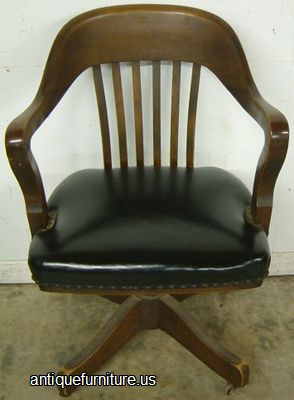 Antique Mahogany Swivel Office Chair