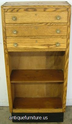 Antique Oak Barber Cabinet