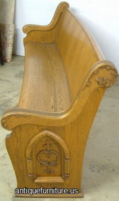 Antique Oak Church Pew