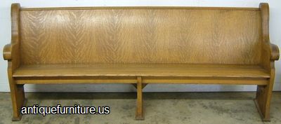 Antique Oak Church Pew