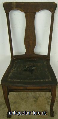 Antique Oak Paw Foot T Back Chair