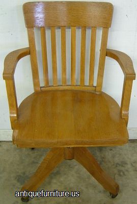 Antique Oak Swivel Office Chair
