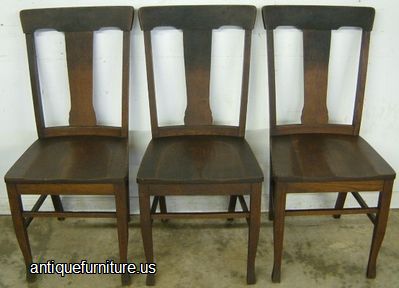 Antique Oak T Back Chairs
