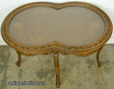 Antique Ornate Inlaid Coffee Table