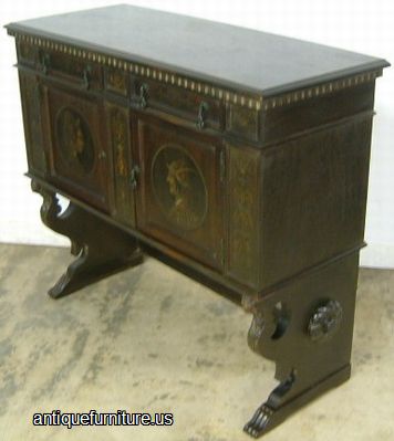 Antique Paint Decorated Server