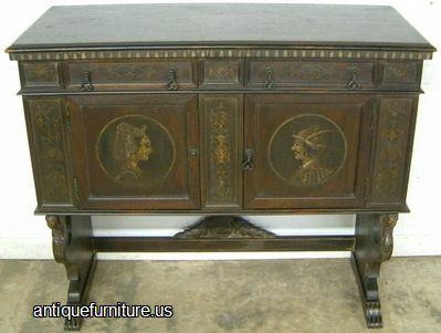 Antique Paint Decorated Server