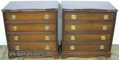 Antique Pair Mahogany Bachelor Chests