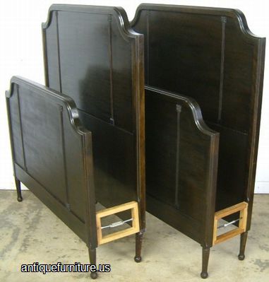 Antique Pair Mahogany Twin Beds