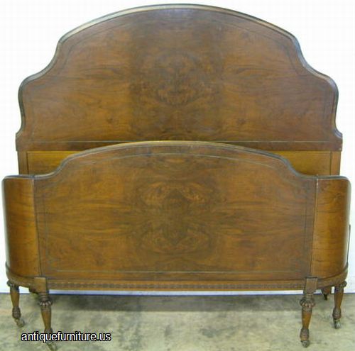 Antique Burl Walnut Bed