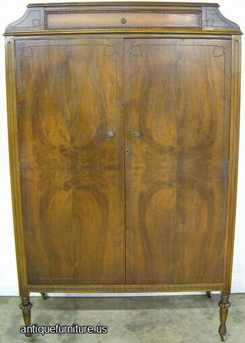 Antique Burl Walnut Wardrobe