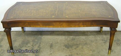 Antique Mahogany Leather Top Coffee Table
