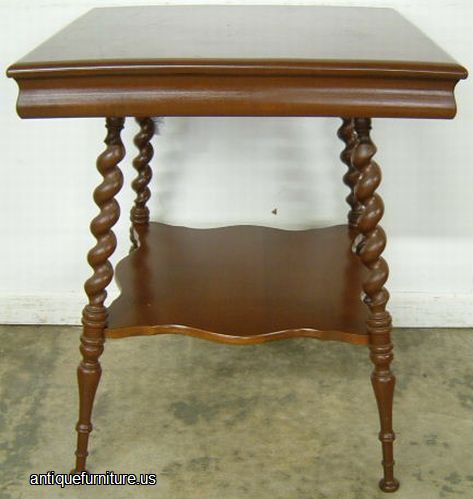 Antique Mahogany Rope Twist Lamp Table