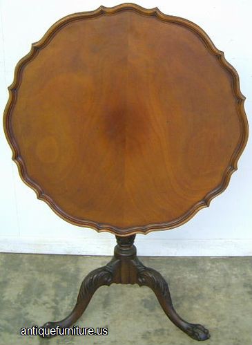 Antique Ornate Mahogany Claw Foot Tilt Top Table