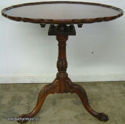 Antique Ornate Mahogany Claw Foot Tilt Top Table