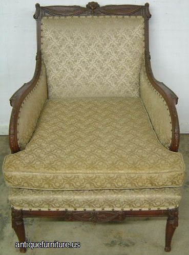 Antique Ornate Mahogany Fireside Chair